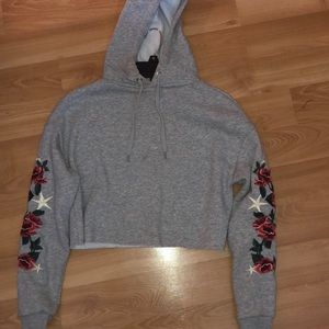 H&M cropped gray hoodie